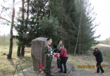возложение цветов к памятнику на месте гибели Героя Советского Союза майора Лукина